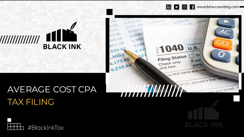 Average cost CPA tax filing